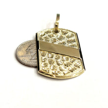 Load image into Gallery viewer, 10k yellow Gold solid men's nugget dog tag Pendant charm fine gift jewelry 8.4g
