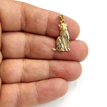 Load image into Gallery viewer, New 14k solid yellow Gold cat full body Pendant charm fine jewelry gift pet 1.9g
