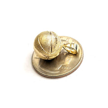 Load image into Gallery viewer, 14k yellow Gold basketball 3D ball Pendant charm fine sport jewelry unisex 3.1g
