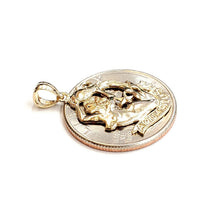 Load image into Gallery viewer, 14k yellow Gold Aquarius zodiac sign astrology Pendant charm fine jewelry 1.9g
