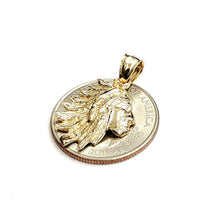Load image into Gallery viewer, New 14k solid yellow Gold Chief face head Pendant fine jewelry 2.6g
