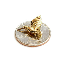 Load image into Gallery viewer, New 14k yellow Gold solid 3D Hummingbird Pendant charm gift fine jewelry 1.9g

