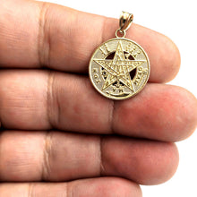Load image into Gallery viewer, 14k yellow Gold 0.73" Round Tetragrammaton Protection Pendant Fine jewelry 2.1g
