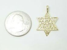 Load image into Gallery viewer, 14k yellow gold star of David 12 tribes of Israel pendant religious gift 1.2g
