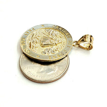 Load image into Gallery viewer, 10k yellow gold round virgin Caridad del cobre pendant religious gift 1.05" 4.4g
