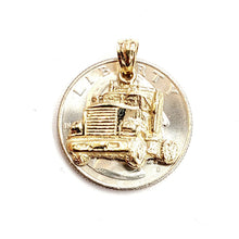Load image into Gallery viewer, New 14k yellow Gold truck car trucking Pendant charm gift fine jewelry 3.1g
