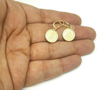 Load image into Gallery viewer, 14k yellow Gold coin Earrings lever Back fine gift jewelry for women 4.3g
