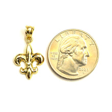 Load image into Gallery viewer, 10k yellow solid Gold Fleur De Lis Pendant French Symbol gift fine jewelry 1.6g
