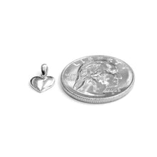 Load image into Gallery viewer, 14k White Gold Tiny shiny Heart pendant charm fine gift jewelry for women 0.5g
