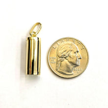 Load image into Gallery viewer, 10k yellow gold 3D Urn pendant For Cremation Ashes Cylinder fine jewelry 6.2g
