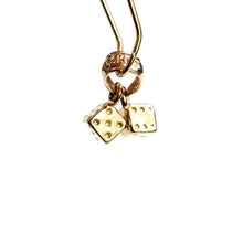 Load image into Gallery viewer, 14k yellow Gold tiny 3D double dice Pendant charm gamble Vegas fine jewelry 1.9g
