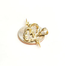 Load image into Gallery viewer, New 14k yellow gold cloud lightning bolt thunder pendant charm fine jewelry 3.1g

