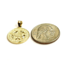 Load image into Gallery viewer, 14k yellow Gold 0.73" Round Tetragrammaton Protection Pendant Fine jewelry 2.1g
