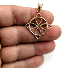 Load image into Gallery viewer, 14k yellow Gold Nudo De Bruja Witches Knot Pendant Gift fine jewelry unisex 3.3g

