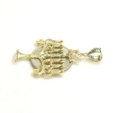 Load image into Gallery viewer, 14k yellow gold Menorah star of David Jewish Israel Charm pendant religious 3.2g

