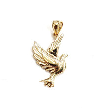 Load image into Gallery viewer, New 14k yellow Gold Dove bird Pendant charm wings love gift fine jewelry 1.9g
