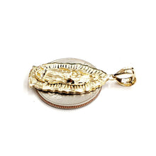 Load image into Gallery viewer, 14k yellow gold virgin Mary Guadalupe pendant diamond cut religious jewelry 3.9g
