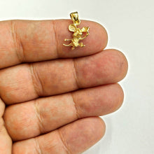 Load image into Gallery viewer, New 14k yellow Gold mouse Pendant animal charm Children gift fine jewelry 1.2g
