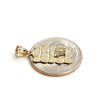 Load image into Gallery viewer, New 14k yellow gold Western wall kotel Hay chay Jewish pendant fine jewelry 1.6g
