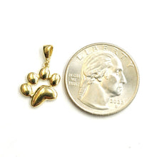 Load image into Gallery viewer, 14k yellow Gold solid Tiny dog Paw Print Pendant fine jewelry gift unisex 1.2g
