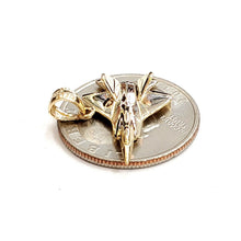 Load image into Gallery viewer, 14k yellow Gold solid 3D F22 Raptor jet pendant charm gift fine jewelry 2.5g
