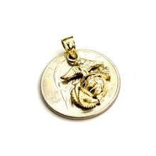 Load image into Gallery viewer, New 14k yellow gold Tiny US Marine Corps Emblem pendant Fine Jewelry Unisex 2.4g
