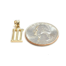 Load image into Gallery viewer, New 14KT Yellow Gold Solid Roman number 3 Pendant charm gift Fine Jewelry 1.3g
