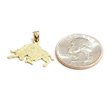 Load image into Gallery viewer, 14k yellow solid Gold taurus bull zodiac Pendant charm fine gift jewelry 1.5g
