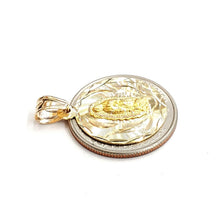 Load image into Gallery viewer, 14k yellow gold round virgin Mary Guadalupe religious pendant diamond cut 2.5g
