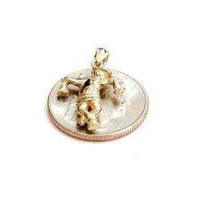 Load image into Gallery viewer, New 14k yellow Gold solid 3D scarecrow Pendant charm Gift fine jewelry 3.3g
