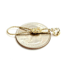 Load image into Gallery viewer, New 14k yellow Gold Noose rope 3D Pendant charm fine jewelry gift unisex 1.4g
