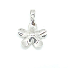 Load image into Gallery viewer, New 14k white Gold Hawaiian flower pendant cubic zirconia fine jewelry 1.9g
