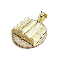 Load image into Gallery viewer, 10k yellow gold lord's prayer book our father bible verse pendant jewelry 2.8g
