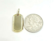 Load image into Gallery viewer, New 10k yellow Gold solid dog tag Pendant charm shiny fine gift jewelry 2.3g
