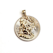 Load image into Gallery viewer, New 14k yellow Gold Virgo zodiac sign Pendant charm astrology fine jewelry 1.8g
