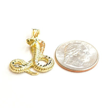 Load image into Gallery viewer, 10k yellow gold cobra snake reptile Pendant charm gift fine jewelry 4.1g
