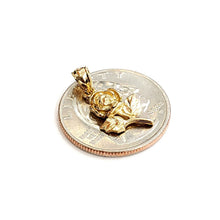 Load image into Gallery viewer, New 14k yellow solid Gold rose flower Pendant charm gift fine jewelry 1.3g
