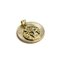 Load image into Gallery viewer, 10k Yellow gold round tree of life lucky pendant charm fine Jewelry gift 1.3g
