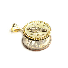 Load image into Gallery viewer, 10k two tone gold round saint Jude San juda pendant charm religious jewelry 3.4g
