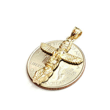 Load image into Gallery viewer, New 14k yellow gold Totem pole Mythology pendant fine jewelry 1.8g
