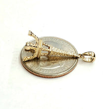Load image into Gallery viewer, 14K Yellow Gold Solid 3D Famous Eiffel Tower Charm Pendant Fine Jewelry 2.4g
