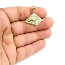 Load image into Gallery viewer, New 10k yellow solid Gold Egyptian pyramid eye Pendant fine gift jewelry 2.3g
