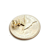 Load image into Gallery viewer, 14k yellow Gold tiny hummingbird Pendant charm fine gift jewelry for her 0.6g
