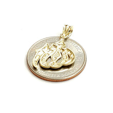 Load image into Gallery viewer, 10K Yellow Gold Nugget Allah Islamic God Pendant Charm religious jewelry 1.4g

