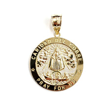 Load image into Gallery viewer, 10k yellow gold round virgin Caridad del Cobre pendant fine jewelry 1.43" 8.4g
