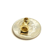 Load image into Gallery viewer, New 14k yellow gold Solid Tiny 3D Bell pendant charm Gift fine jewelry 1.9g
