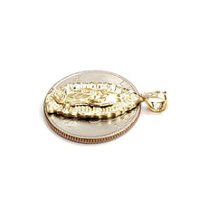 Load image into Gallery viewer, 14k yellow gold virgin Mary Guadalupe pendant diamond cut religious jewelry 2.5g
