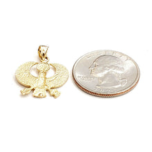 Load image into Gallery viewer, New 14k yellow Gold Scarab Egyptian falcon Pendant charm gift fine jewelry 1.8g
