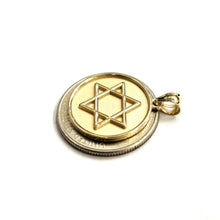 Load image into Gallery viewer, 14k yellow gold Round star of David Jewish Israel charm pendant Fine jewelry 4g
