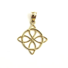 Load image into Gallery viewer, 14k yellow Gold Nudo De Bruja Witches Knot Pendant Gift fine jewelry unisex 2g
